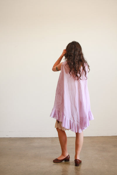 1960s Lavender Sheer Ruffles Tunic