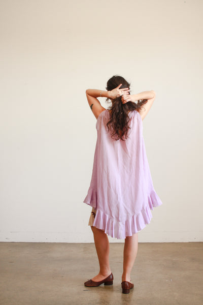 1960s Lavender Sheer Ruffles Tunic