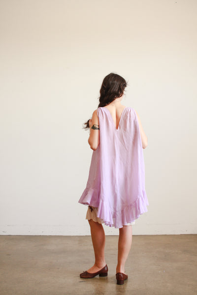 1960s Lavender Sheer Ruffles Tunic