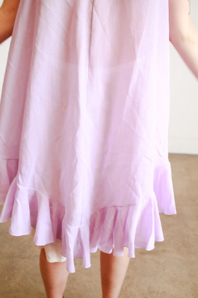 1960s Lavender Sheer Ruffles Tunic
