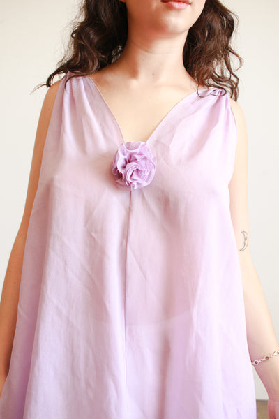 1960s Lavender Sheer Ruffles Tunic