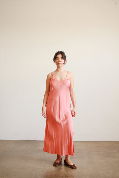 1980s Foxglove Pink Silk Slip Dress