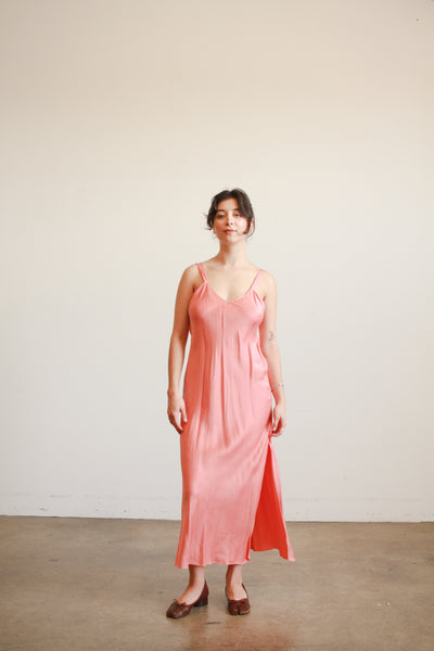1980s Foxglove Pink Silk Slip Dress