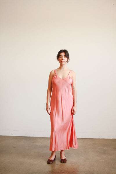 1980s Foxglove Pink Silk Slip Dress