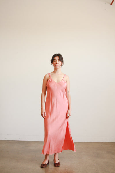 1980s Foxglove Pink Silk Slip Dress