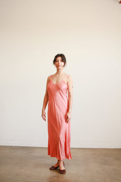 1980s Foxglove Pink Silk Slip Dress
