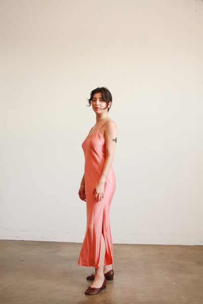 1980s Foxglove Pink Silk Slip Dress
