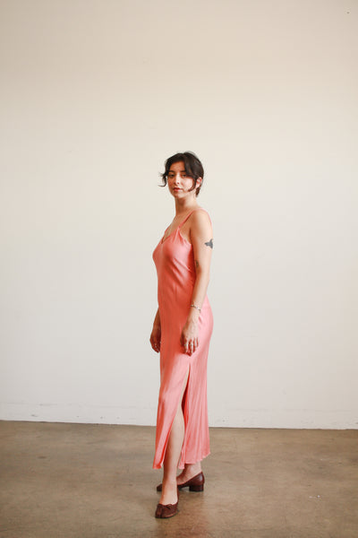 1980s Foxglove Pink Silk Slip Dress