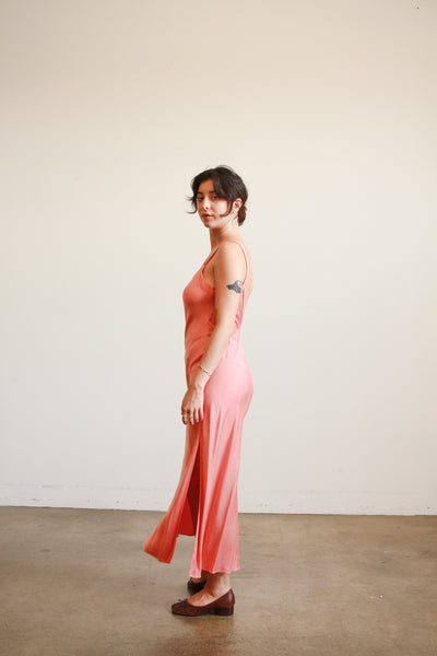 1980s Foxglove Pink Silk Slip Dress