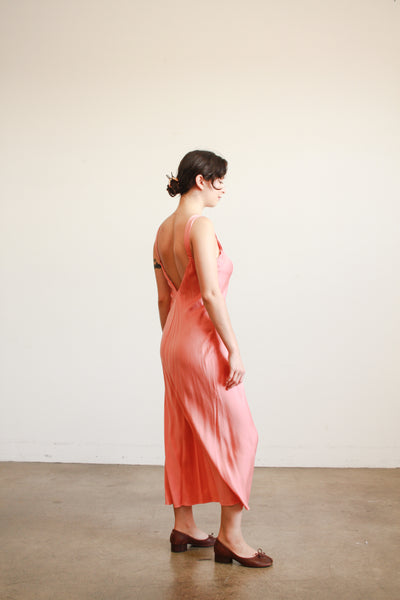 1980s Foxglove Pink Silk Slip Dress