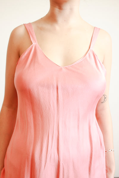 1980s Foxglove Pink Silk Slip Dress