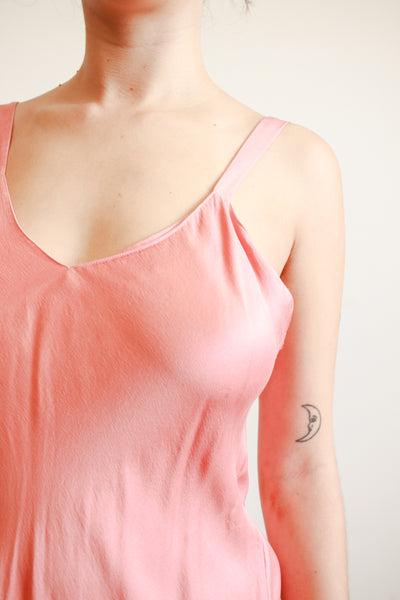 1980s Foxglove Pink Silk Slip Dress