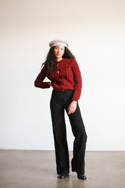 1970s Black Corduroy Highwaist Trousers