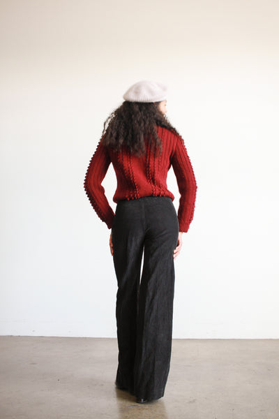 1970s Black Corduroy Highwaist Trousers