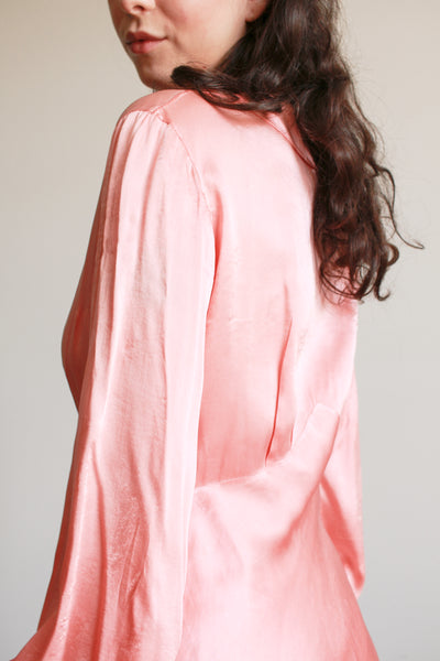 1930s Salmon Silk Charmeuse Night Gown