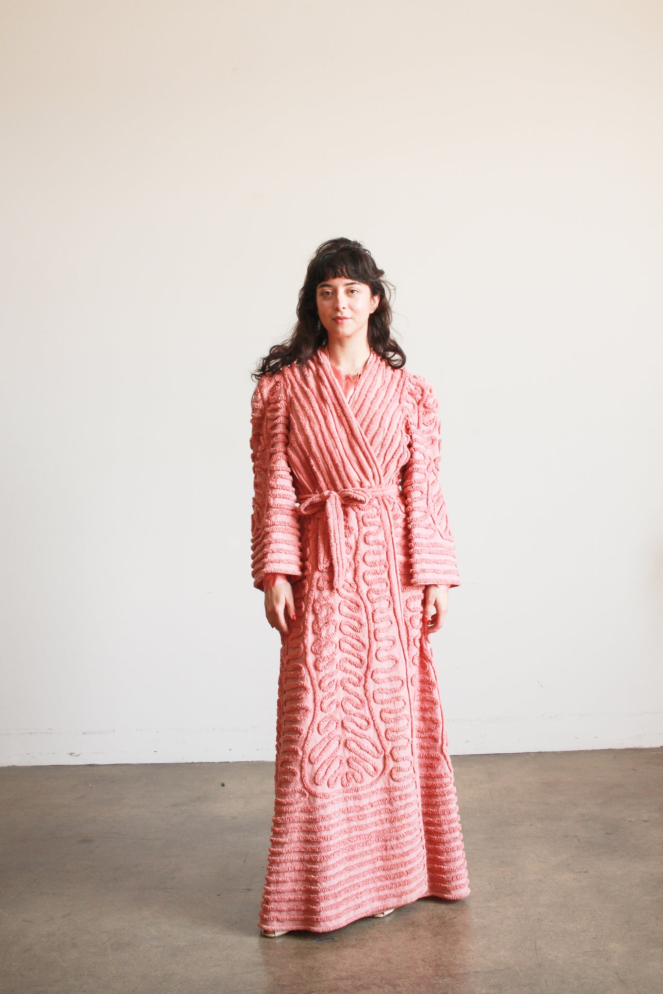 1950s Rose Cotton Chenille Robe