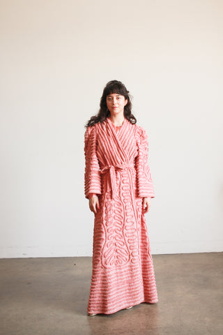 1950s Rose Cotton Chenille Robe