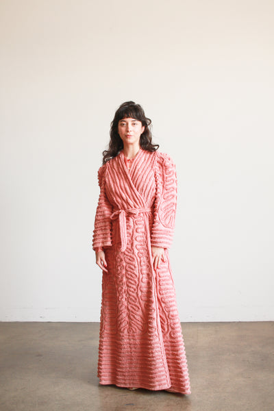 1950s Rose Cotton Chenille Robe