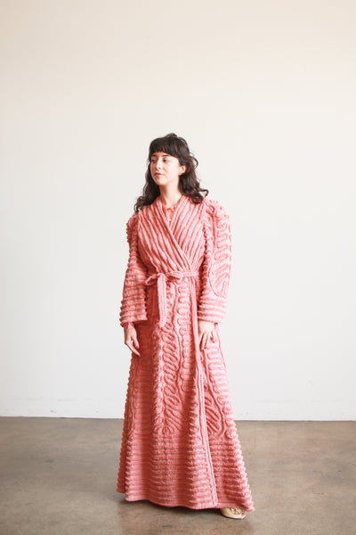 1950s Rose Cotton Chenille Robe