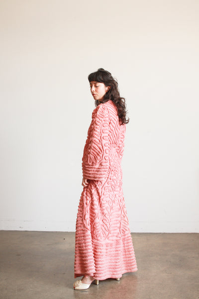 1950s Rose Cotton Chenille Robe