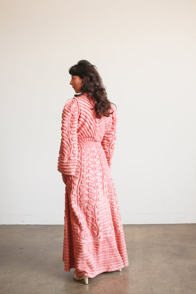 1950s Rose Cotton Chenille Robe
