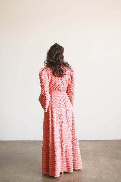 1950s Rose Cotton Chenille Robe