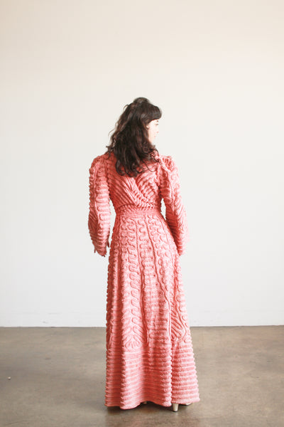 1950s Rose Cotton Chenille Robe
