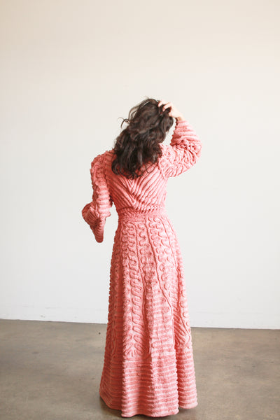 1950s Rose Cotton Chenille Robe