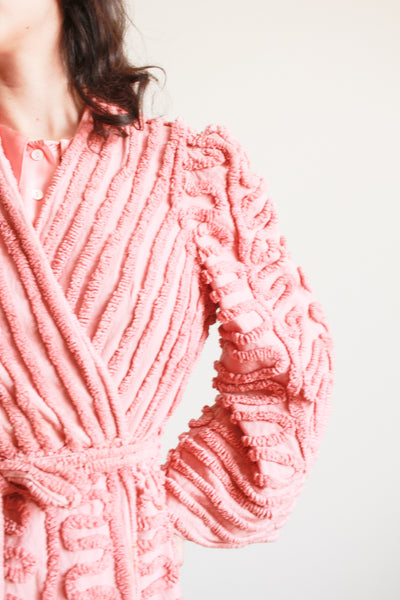 1950s Rose Cotton Chenille Robe
