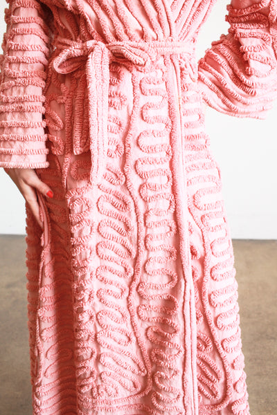 1950s Rose Cotton Chenille Robe