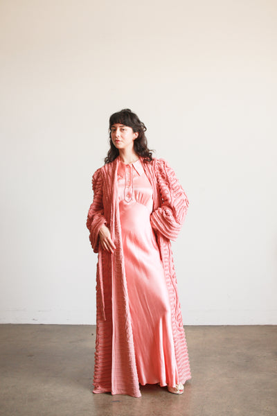 1950s Rose Cotton Chenille Robe