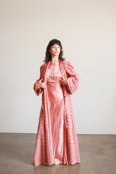 1950s Rose Cotton Chenille Robe