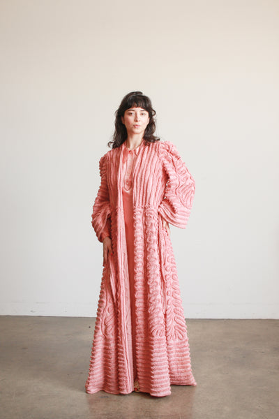 1950s Rose Cotton Chenille Robe
