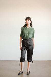 1990s Chloe Black Silk Satin Toreador Pant