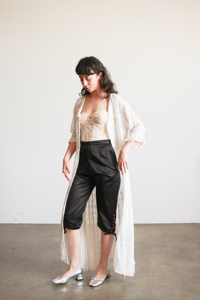 1990s White Embroidered Sheer Duster Dress