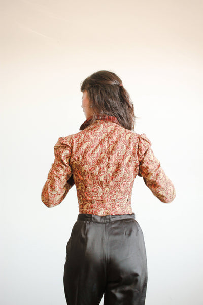 Victorian Burgundy Paisley Print Blouse