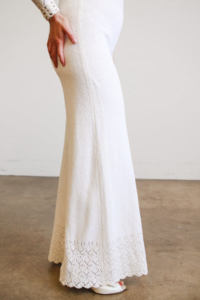 1960s White Cotton Knit Jumpsuit
