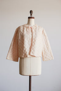 1950s Blush Pink Quilted Bed Jacket