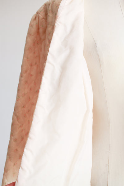 1950s Blush Pink Quilted Bed Jacket