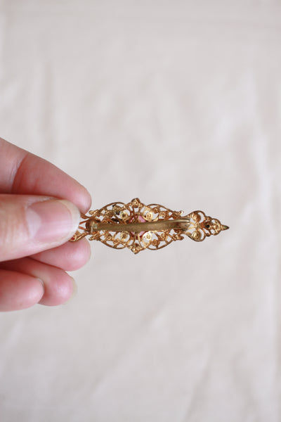 Antique Brass Filigree Brooch