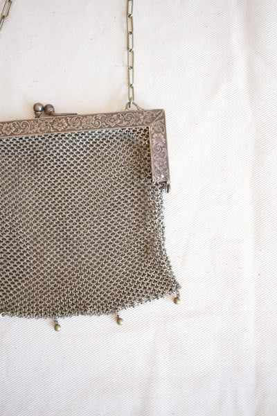 Antique German Silver Chainmail Handbag