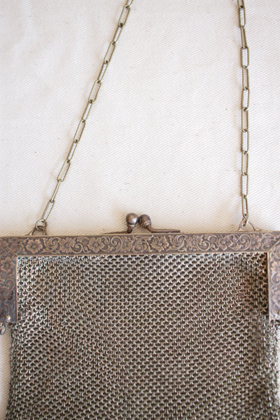 Antique German Silver Chainmail Handbag