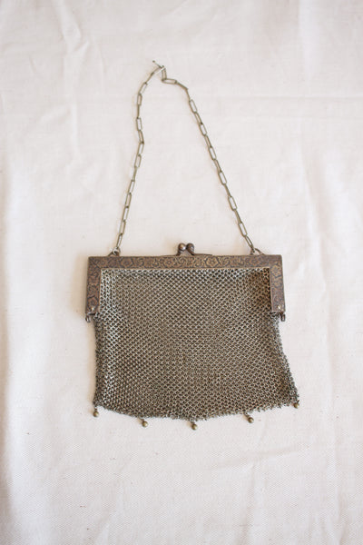 Antique German Silver Chainmail Handbag