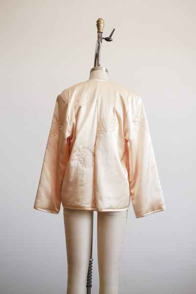 1950s Champagne Satin Silk Bed Jacket