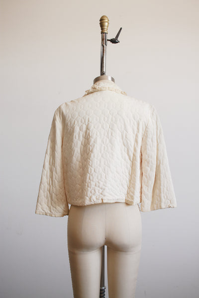 1940s Cream Quilted Bed Jacket