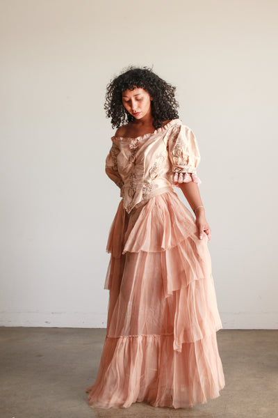 Antique Blush Embroidered Corset Bodice