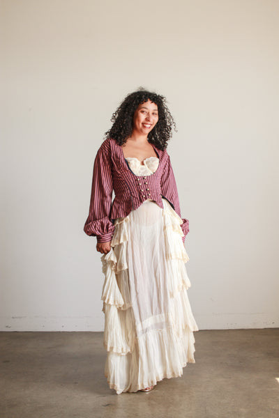 Antique Striped Long Sleeve Bodice