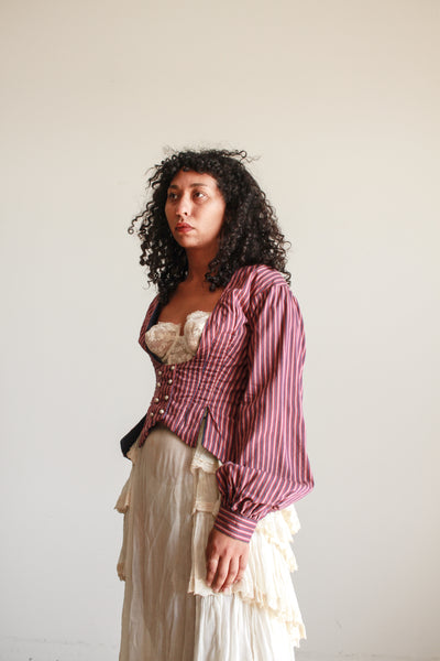 Antique Striped Long Sleeve Bodice