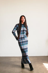 1990s Issey Miyake Pleated Plaid Skirt Set