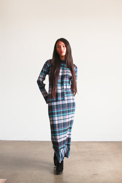 1990s Issey Miyake Pleated Plaid Skirt Set